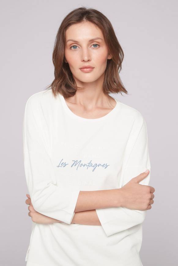Soccx Sweatshirt mit tonigen Rubber Prints ivory Neueste Mode