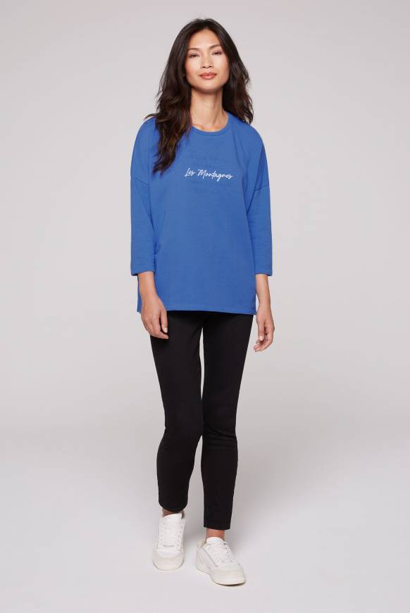 Soccx Sweatshirt mit tonigen Rubber Prints vividblue Online Outlet