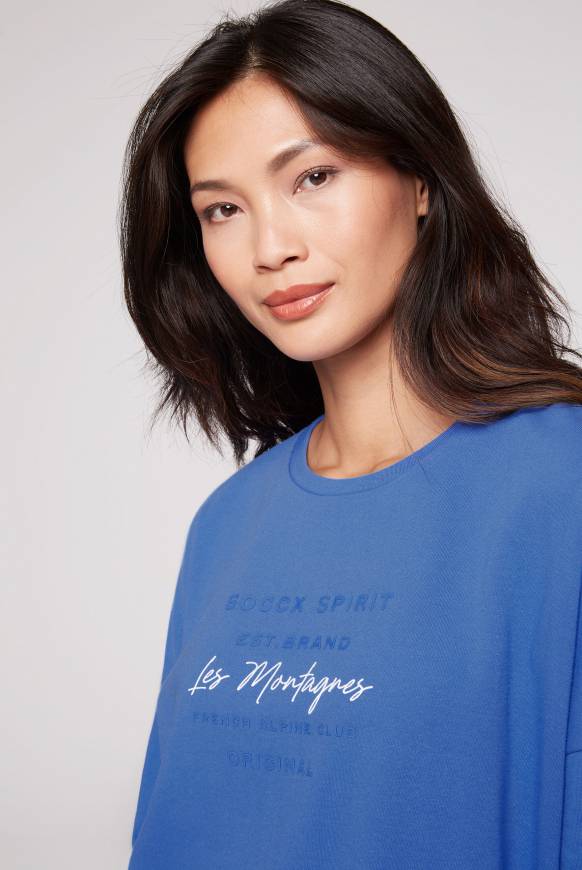 Soccx Sweatshirt mit tonigen Rubber Prints vividblue Online Outlet