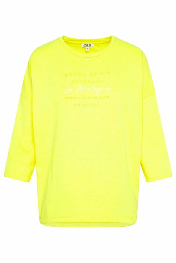 Soccx Sweatshirt mit tonigen Rubber Prints yellow lime Zeitlich begrenztes Angebot