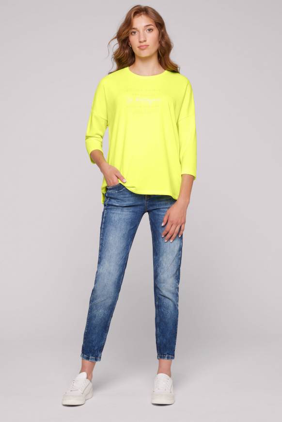 Soccx Sweatshirt mit tonigen Rubber Prints yellow lime Zeitlich begrenztes Angebot