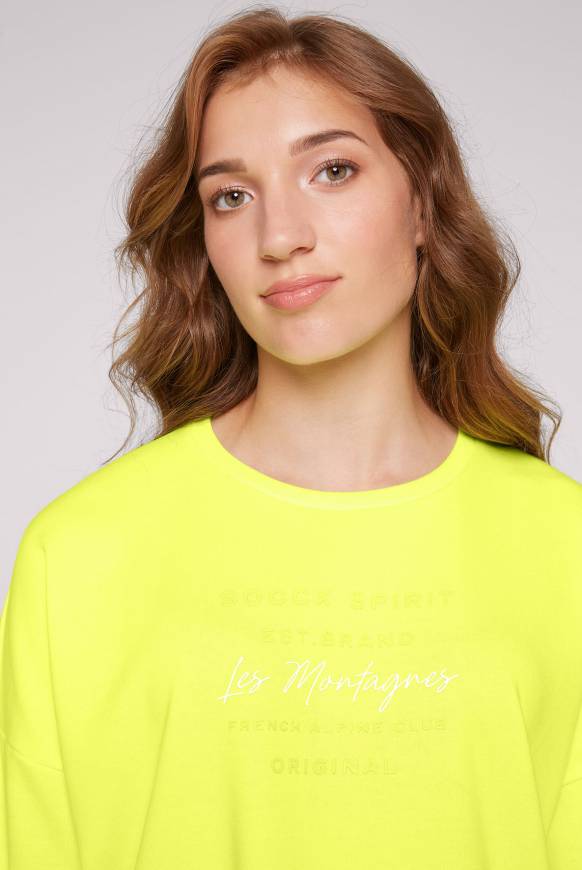 Soccx Sweatshirt mit tonigen Rubber Prints yellow lime Zeitlich begrenztes Angebot