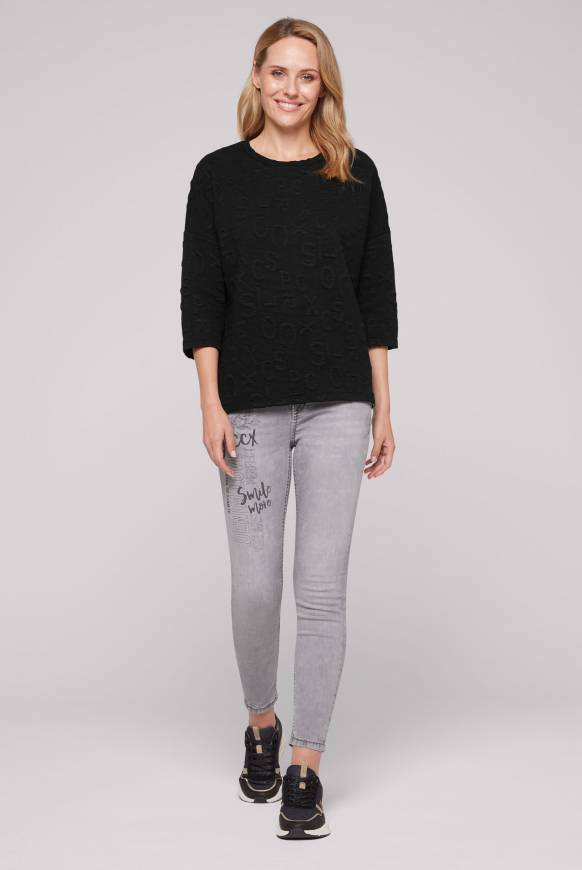 Soccx Sweatshirt mit Intarsia-Artwork black Exklusive Angebote