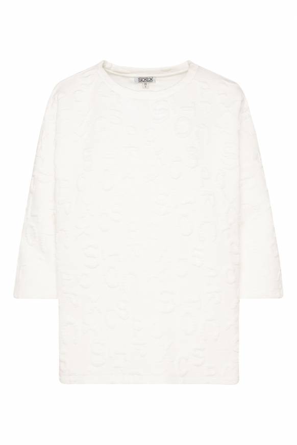 Soccx Sweatshirt mit Intarsia-Artwork ivory Blitzangebot
