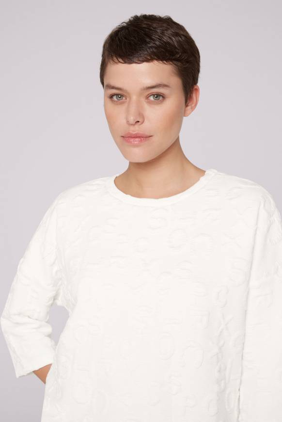 Soccx Sweatshirt mit Intarsia-Artwork ivory Blitzangebot