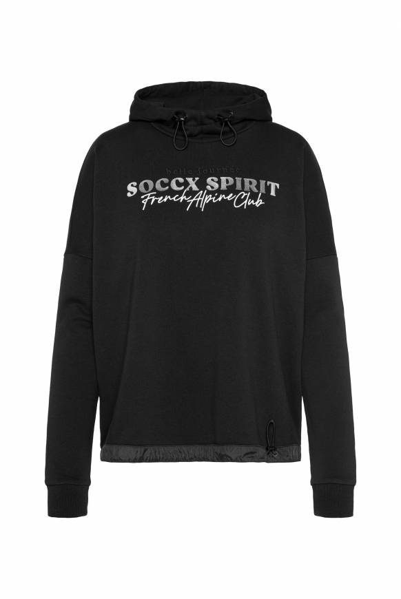 Soccx Sweatshirt mit Kapuze und Print Artwork black Große Rabatte
