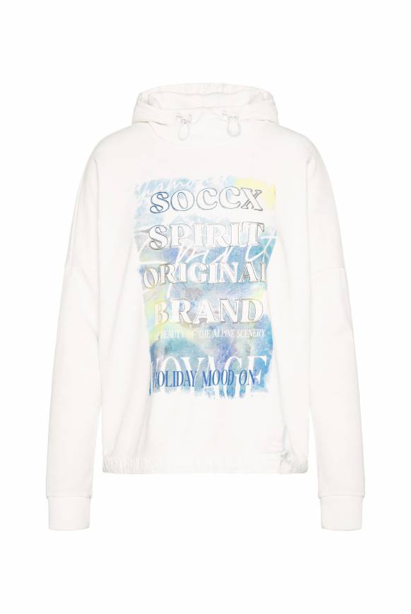 Soccx Sweatshirt mit Kapuze und Print Artwork ivory Neuheiten