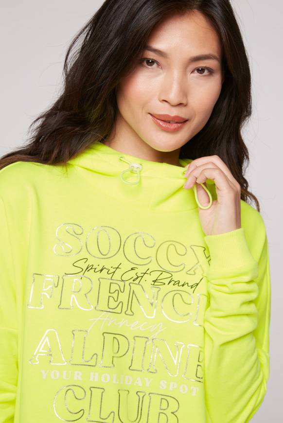 Soccx Sweatshirt mit Kapuze und Print Artwork yellow lime Bestseller