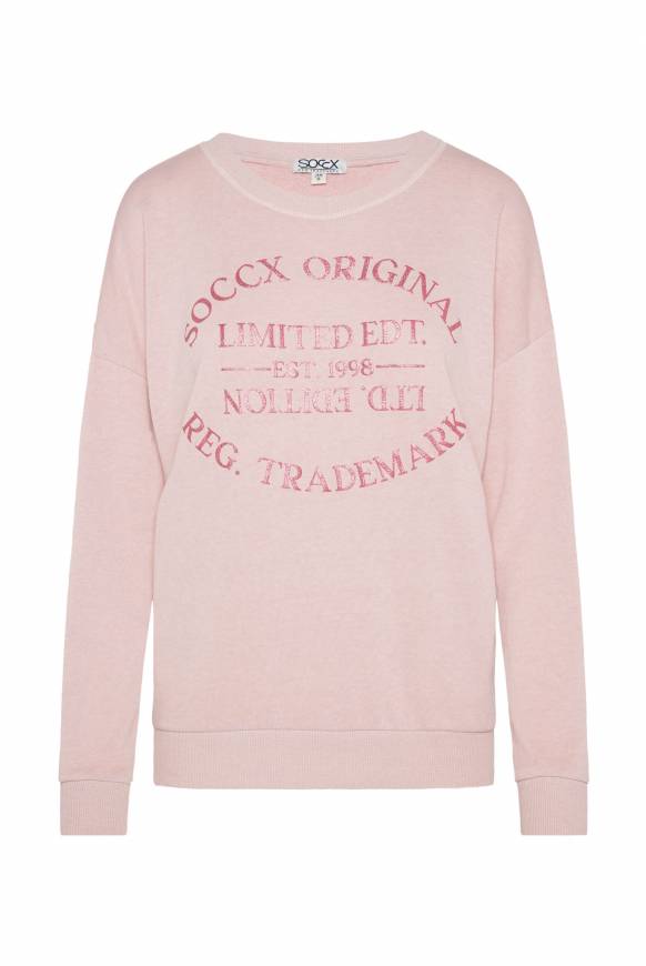 Soccx Sweatshirt mit Ausbrenner-Effekten und Print rose blush Kauf eins, bekomm eins gratis