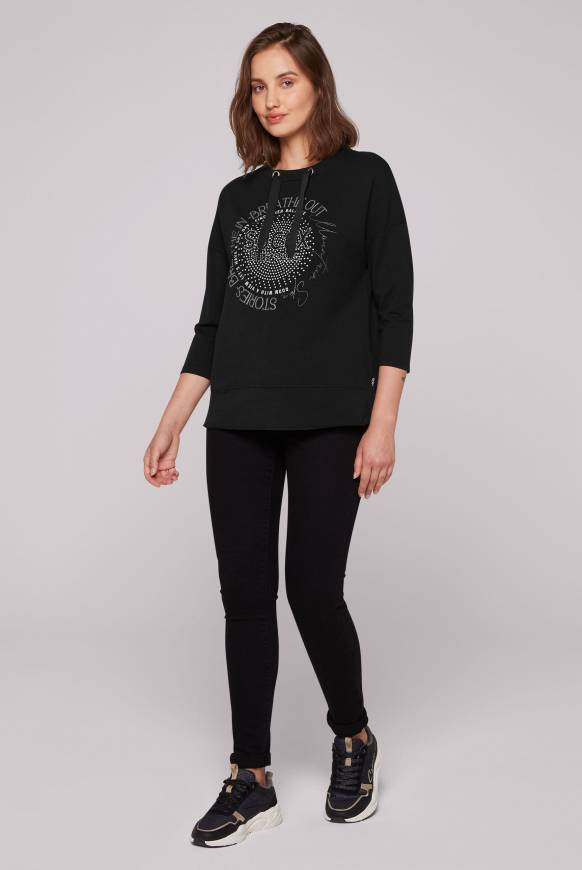 Soccx Shirt mit Stehkragen und Artwork black Riesige Ersparnisse