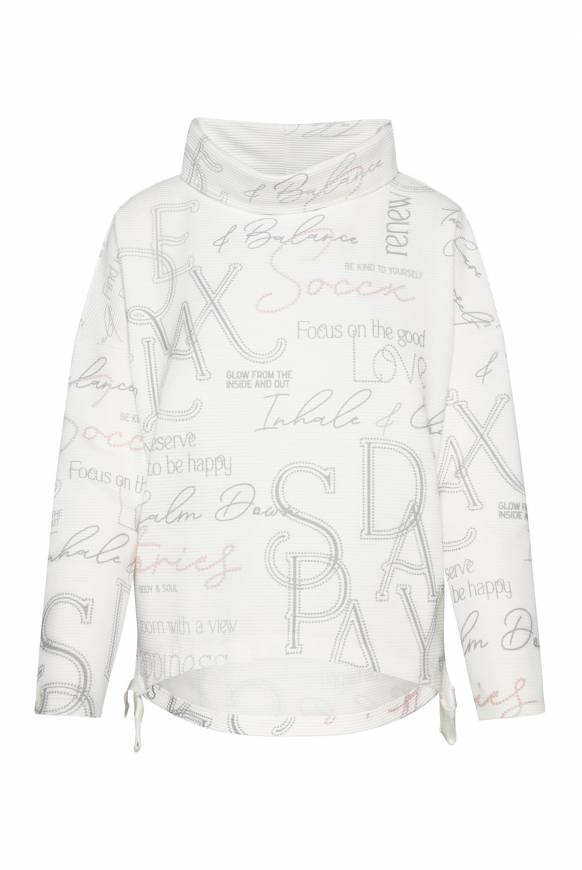 Soccx Strukturiertes Sweatshirt mit All Over Print opticwhite Super Sparpreis