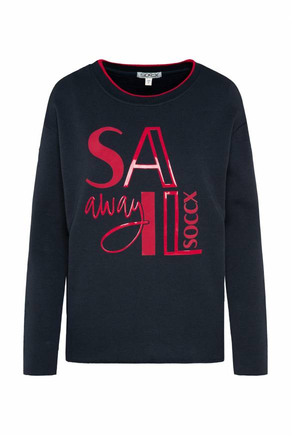 Soccx Bonded Sweatshirt mit Glossy-Print blue navy Wochenangebot