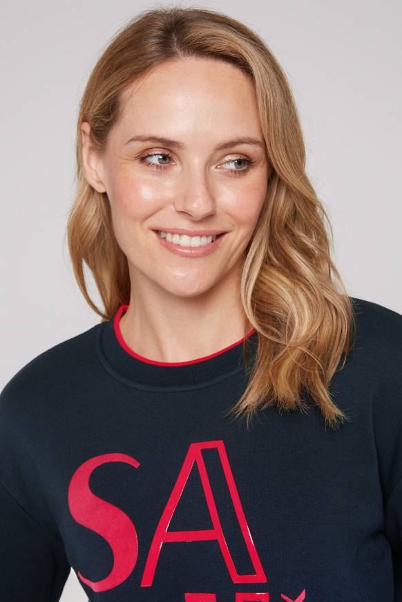 Soccx Bonded Sweatshirt mit Glossy-Print blue navy Wochenangebot