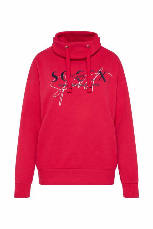 Soccx Sweatshirt mit hohem Kragen und Logo Print clear red Begrenzte Freigabe