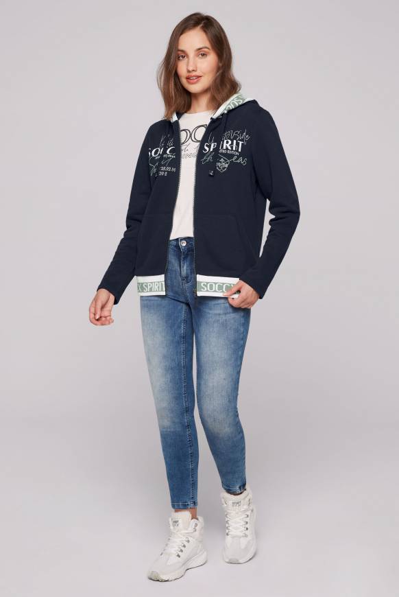 Soccx Kapuzensweatjacke mit Intarsia-Logo-Details blue navy JETZT KAUFEN
