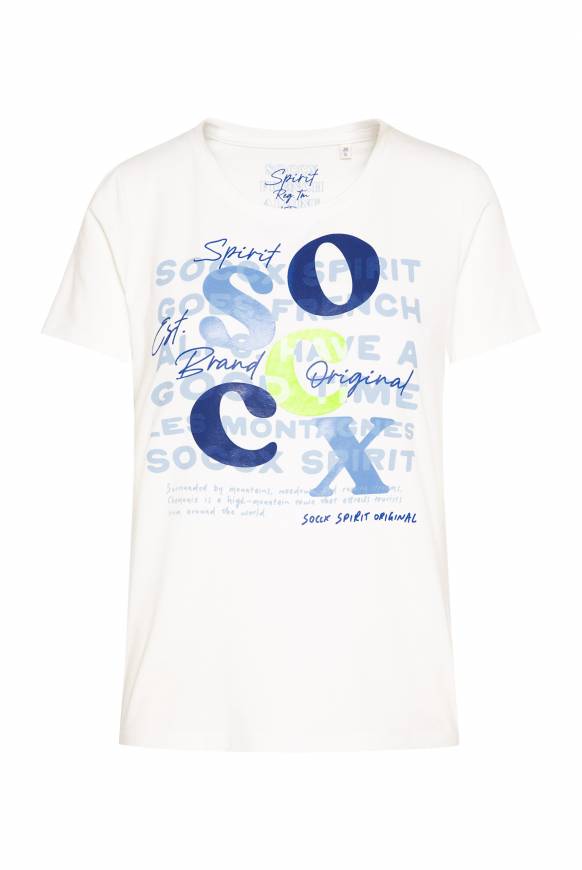 Soccx T-Shirt mit Rundhalsausschnitt und Print ivory Letzter Tag