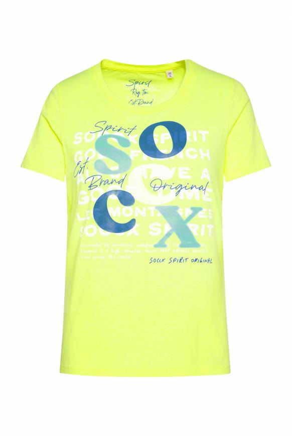 Soccx T-Shirt mit Rundhalsausschnitt und Print yellow lime Zeitbegrenzte Promotion