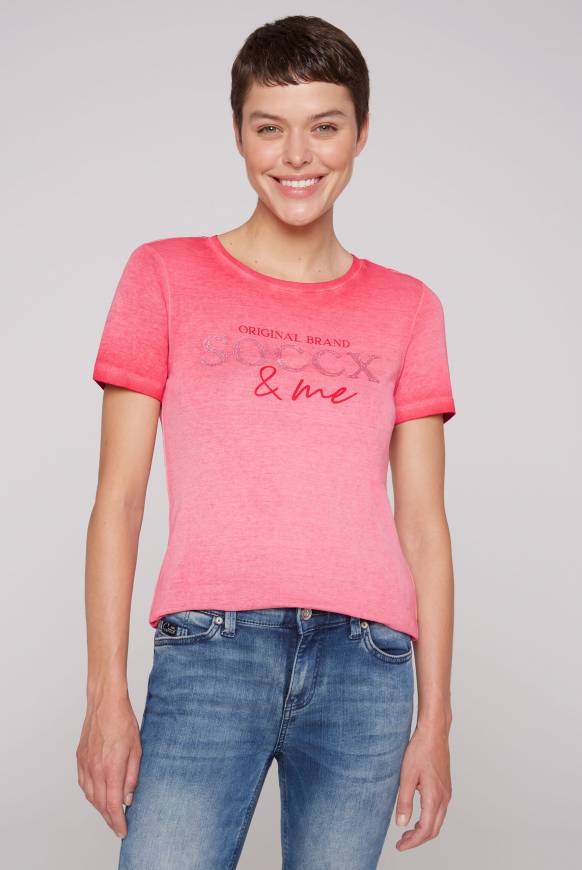 Soccx Basic Logo T-Shirt Oil Dyed clear red Vierteljährliche Förderung