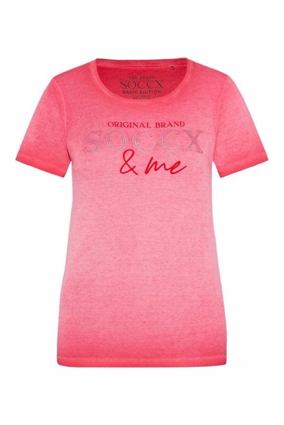 Soccx Basic Logo T-Shirt Oil Dyed clear red Vierteljährliche Förderung