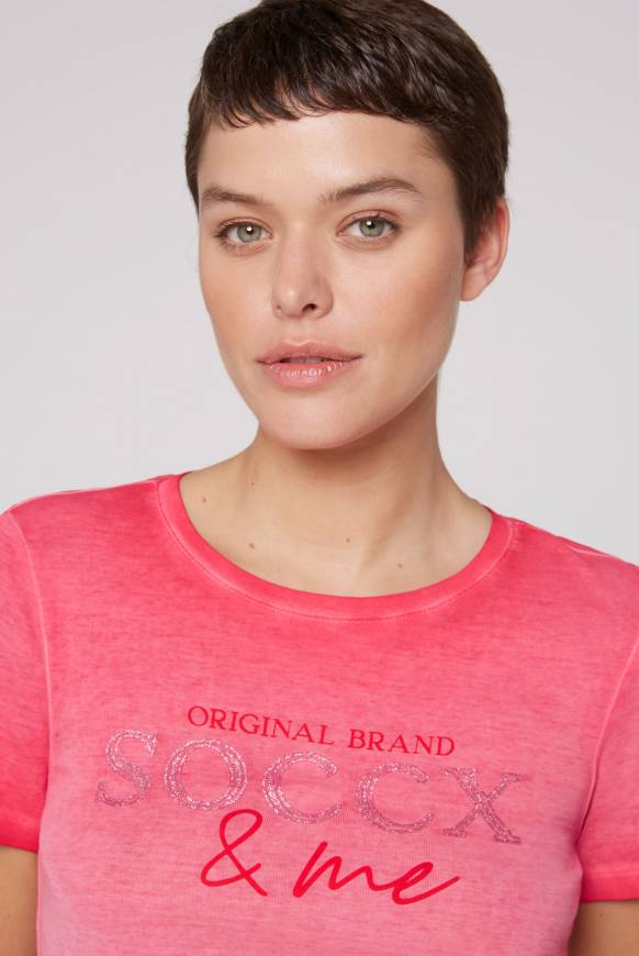 Soccx Basic Logo T-Shirt Oil Dyed clear red Vierteljährliche Förderung