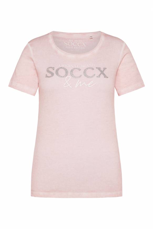 Soccx Basic Logo T-Shirt Oil Dyed rose blush Nur noch ein Tag übrig
