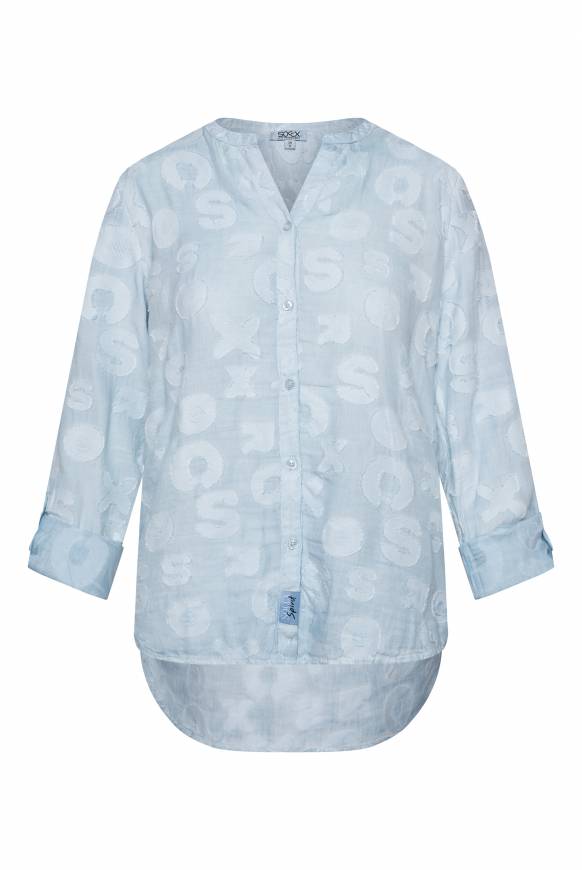 Soccx Bluse Oil Dyed mit Intarsia-Muster cool blue 2025