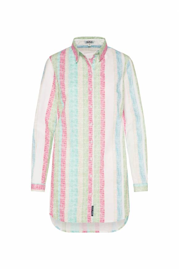 Soccx Bunt gestreifte Leinenbluse multi color Meist gekauft