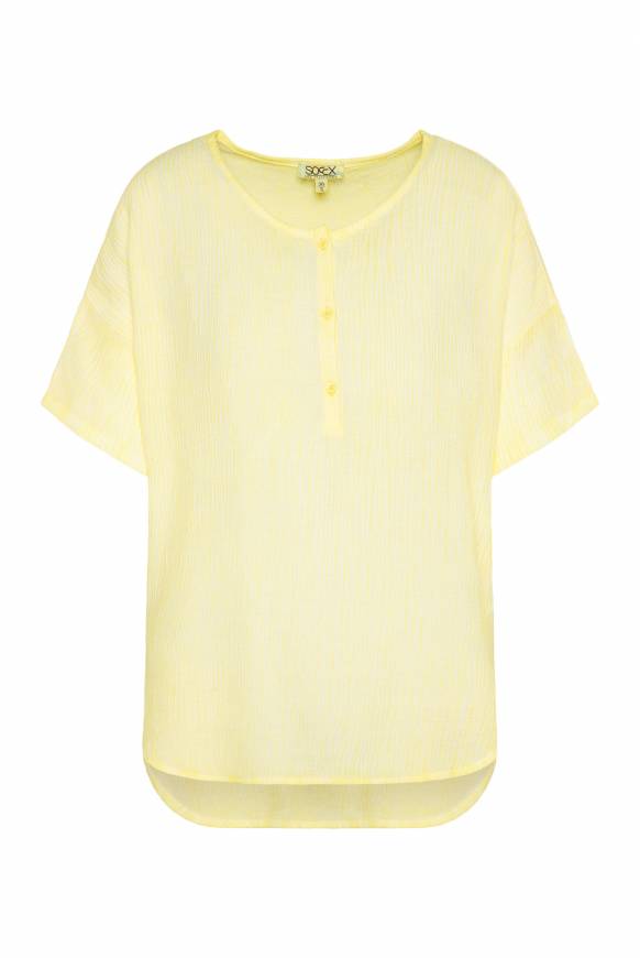 Soccx Kurzarmbluse mit Crèpe-Struktur faded yellow Blitzverkäufe