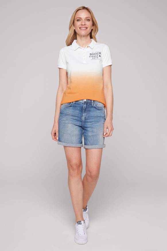 Soccx Poloshirt Dip Dye mit Rücken-Artwork sunstone Günstig kaufen