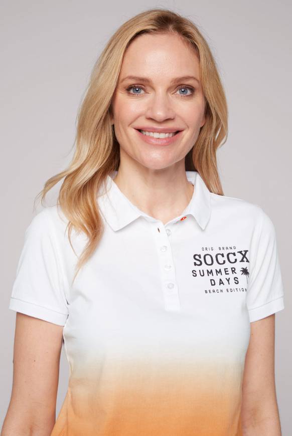 Soccx Poloshirt Dip Dye mit Rücken-Artwork sunstone Günstig kaufen