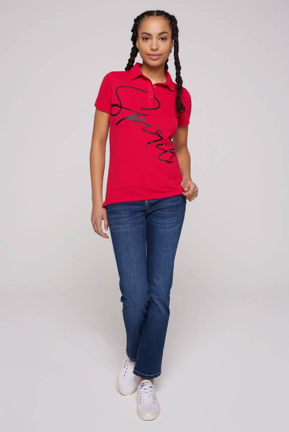 Soccx Poloshirt aus Pikee mit Label Print clear red XS Begrenztes Angebot