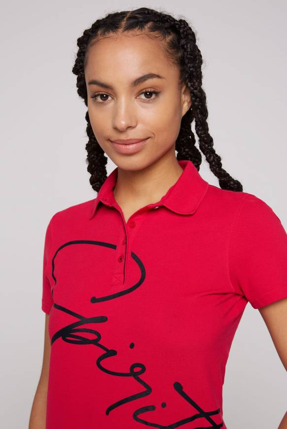 Soccx Poloshirt aus Pikee mit Label Print clear red XS Begrenztes Angebot
