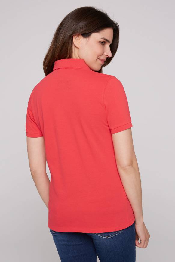 Soccx Poloshirt aus Pikee mit Glitter Print skipper red Saisonschlussverkauf