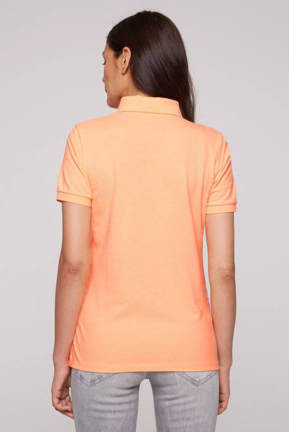 Soccx Kurzarmpolo aus Pikee mit Logo Print speed orange L Weihnachtsangebot