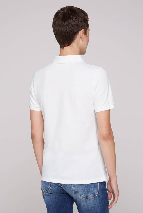 Soccx Kurzarmpolo aus Pikee mit Logo Print opticwhite Valentinstagsangebot