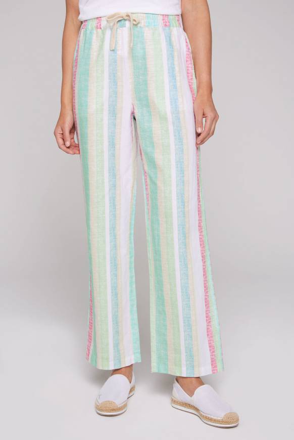 Soccx Bunt gestreifte Leinenhose multi color Online Outlet