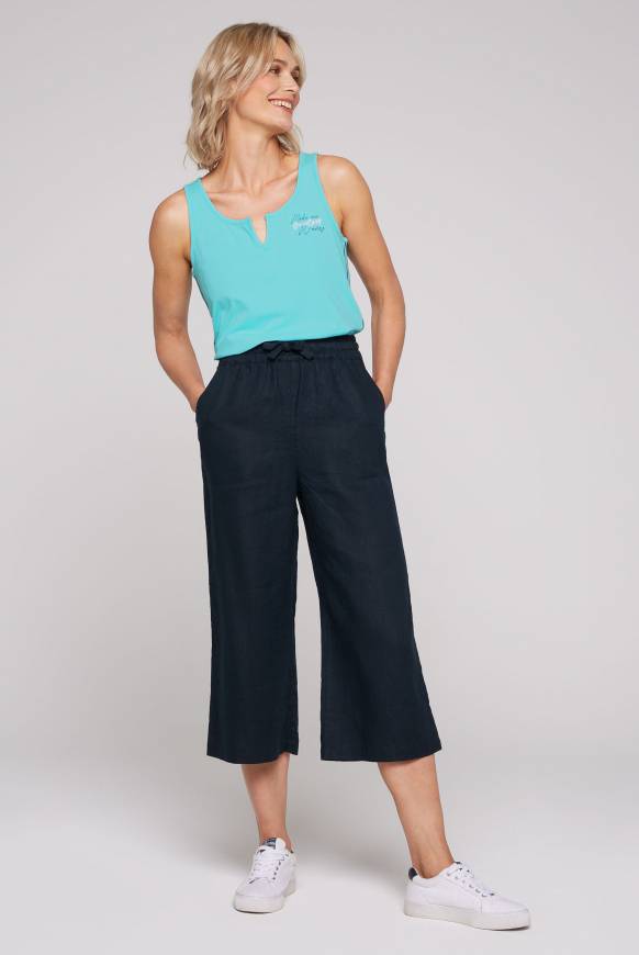 Soccx Culotte aus Leinen mit Elastikbund blue navy Zeitlich begrenztes Angebot