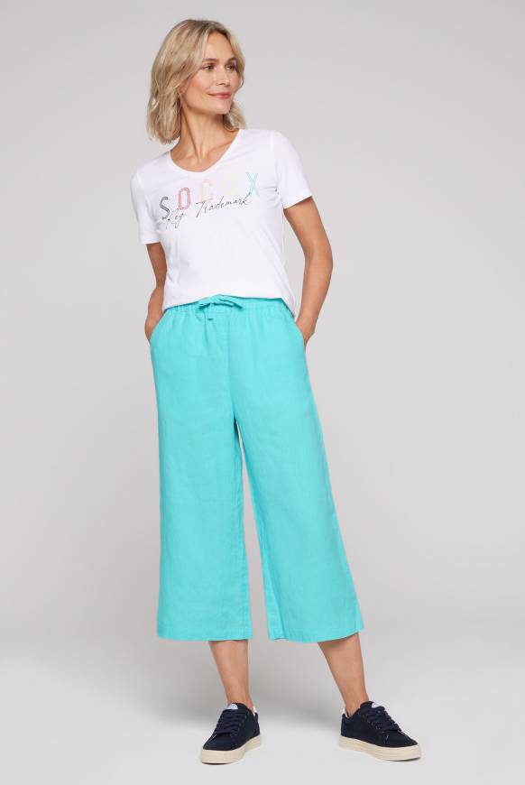 Soccx Culotte aus Leinen mit Elastikbund lagoon blue Exklusive Angebote