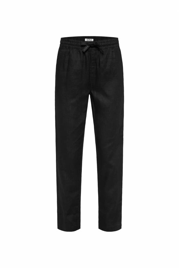 Soccx Klassische Leinenhose mit Elastikbund black XXXL Große Rabatte