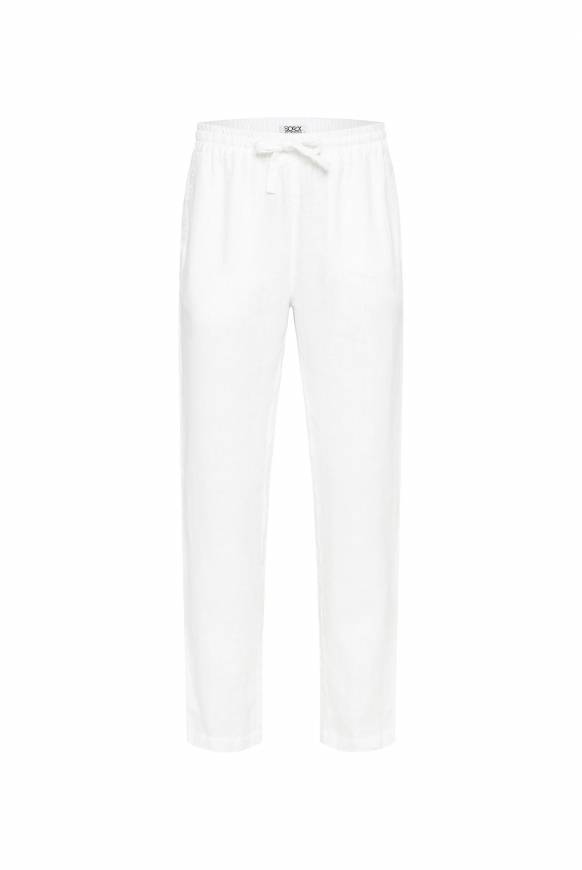 Soccx Klassische Leinenhose mit Elastikbund opticwhite Bestseller