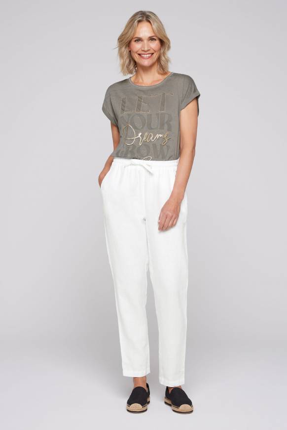 Soccx Klassische Leinenhose mit Elastikbund opticwhite Bestseller