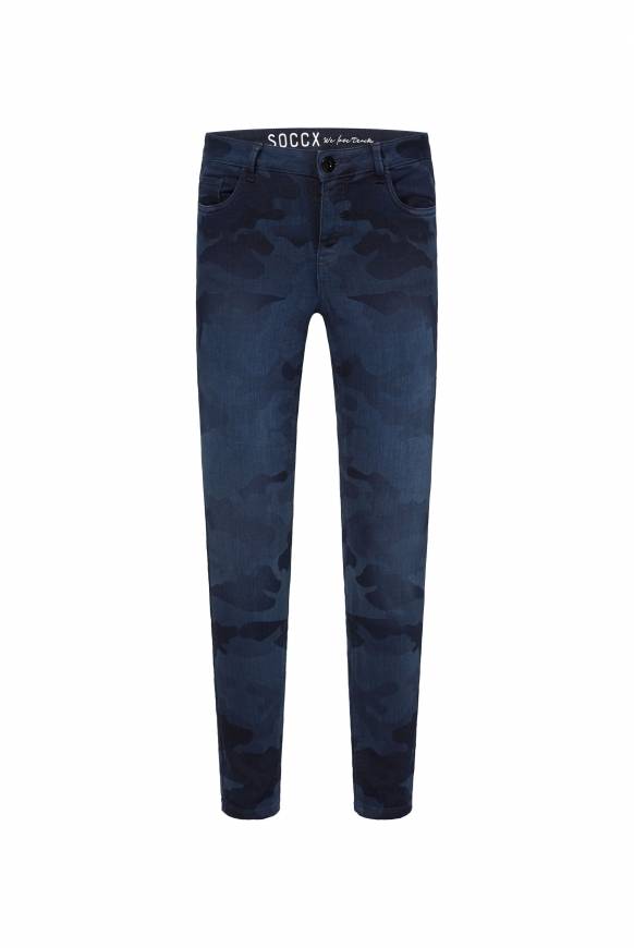 Soccx Jeans MI:RA Slim Fit blue camouflage Bis zu 60% Rabatt
