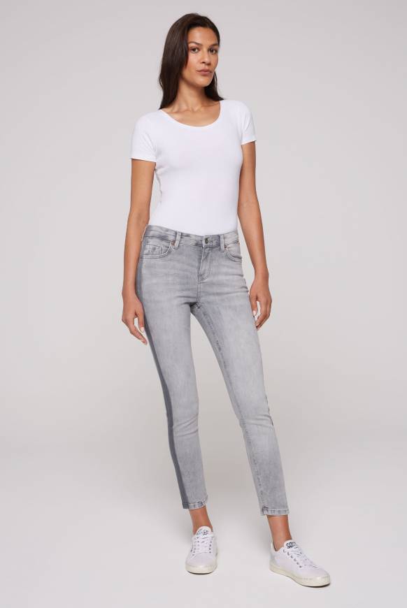 Soccx Jeans MI:RA mit Seitenstreifen grey Nur für heute