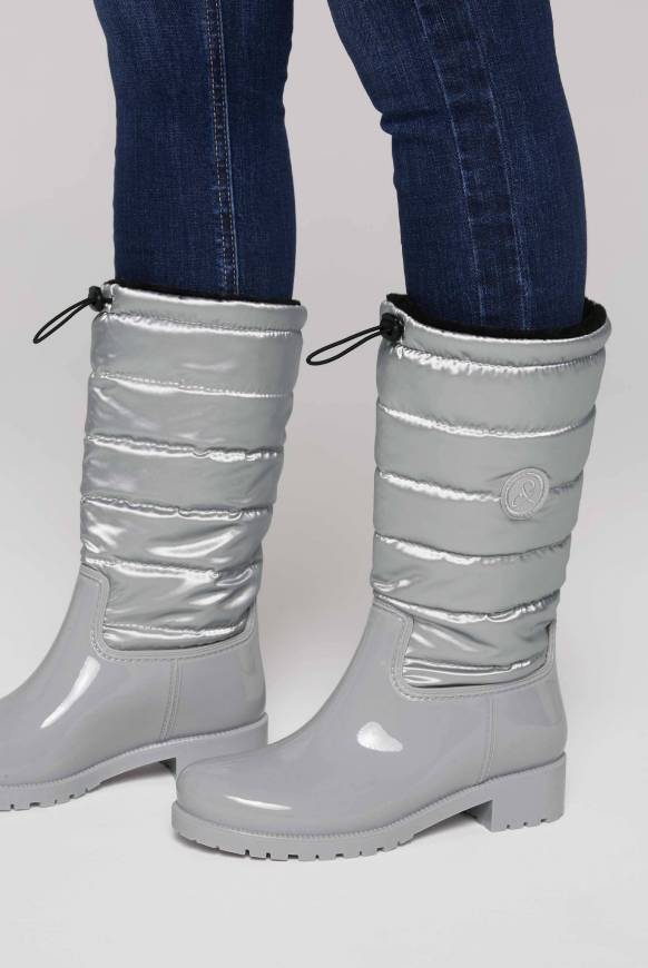 Soccx Gefütteter Gummistiefel mit Steppschaft silver Riesige Rabatte