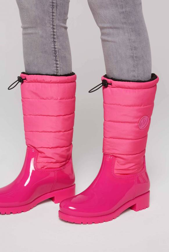 Soccx Gefütteter Gummistiefel mit Steppschaft neon pink 50% Rabatt mit kostenlosem Versand