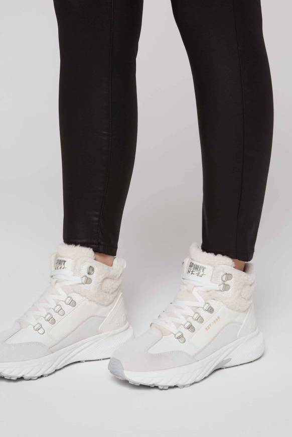 Soccx High Top Sneaker mit Kunstfell-Details ivory Kostenloser Versand international