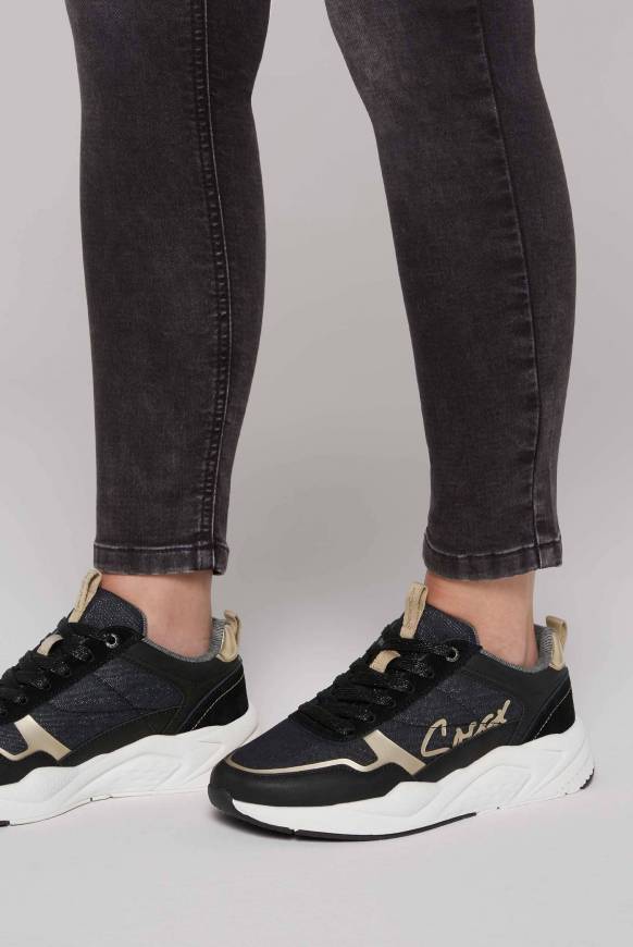 Soccx Leichter Sneaker mit Glitter-Design black Fabrikladen
