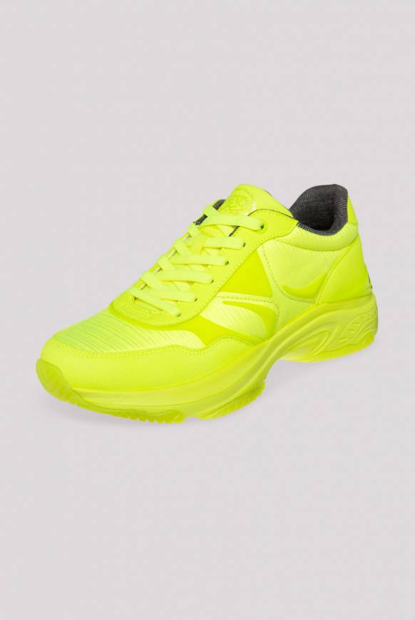 Soccx Fashion Sneaker im tonigen Materialmix neon lime Black Friday Preise