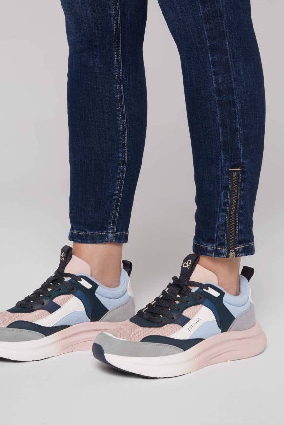 Soccx Sneaker im bunten Materialmix mit Dip-Dye-Sohle rose blush Im Verkauf