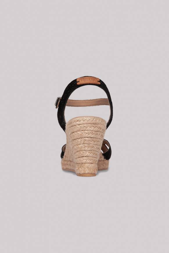Soccx Veloursleder-Espadrille mit Keilabsatz black 50% Rabatt für begrenzte Zeit